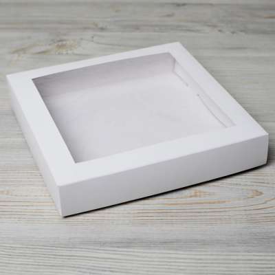 Коробка для печенья и пряников с окном 15х15х3,5 см