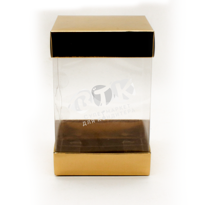 Упаковка VTK 13 х 13 см / Н 20 см / прозрачная ЗОЛОТО VTK Products