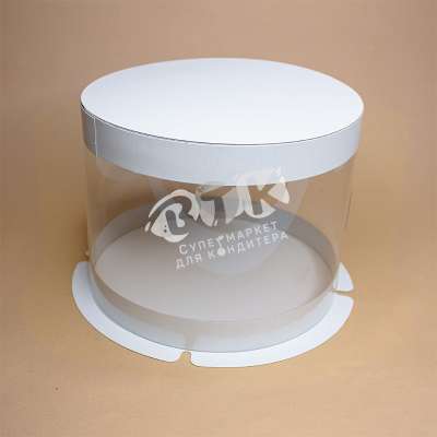 Упаковка для торта круглая ТУБУС белая 200х150 мм