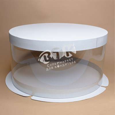 Упаковка для торта круглая ТУБУС белая 300х150 мм 
